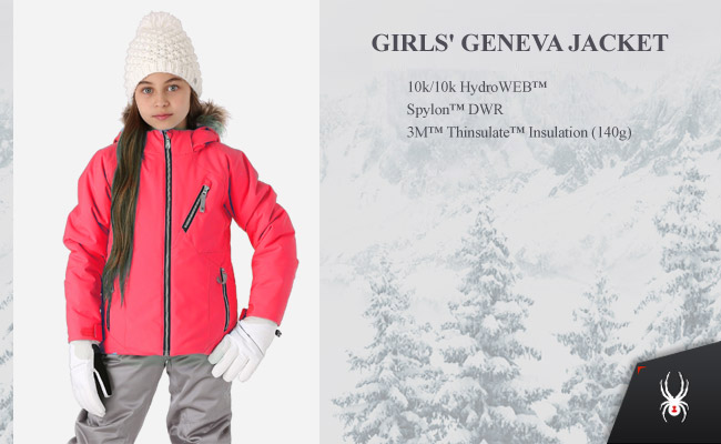  Spyder Girls' Geneva Jacket | Hibiscus 