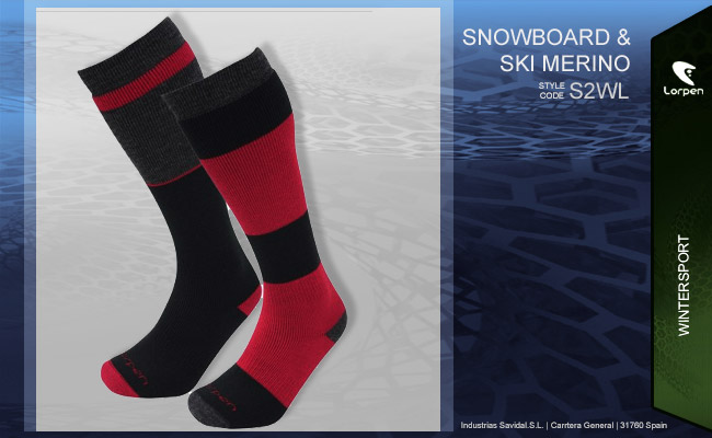  	T2 Ski Snowboard Merino 2  | S2WL 5893 black red 