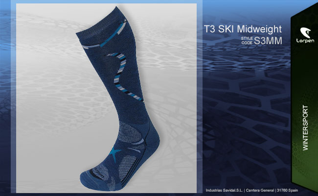 Lorpen T3 SKI Midweight | S3MM 4492 Cadet Blue  