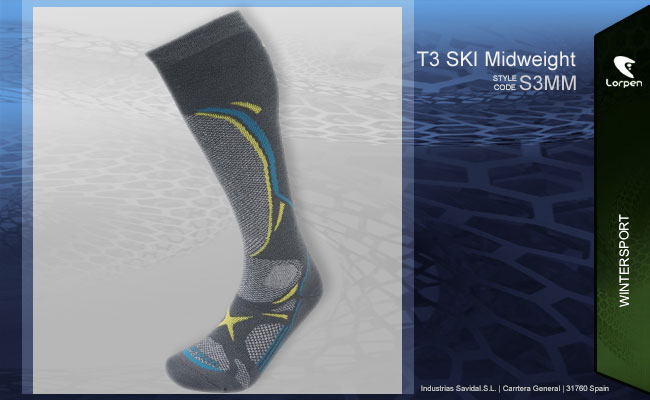 Lorpen T3 SKI Midweight | S3MM 4495 Gray