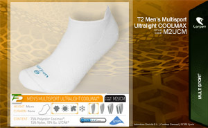 T2 Mens Multisport Ultralight COOLMAX® | 4551 White  