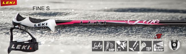 Leki Fine S Black White Pink | 637 6661